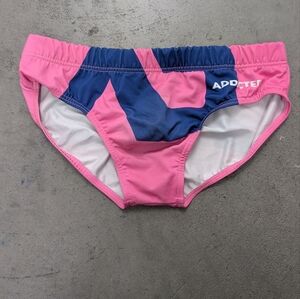 Addicted Pink and Blue Swim Briefs, Medium